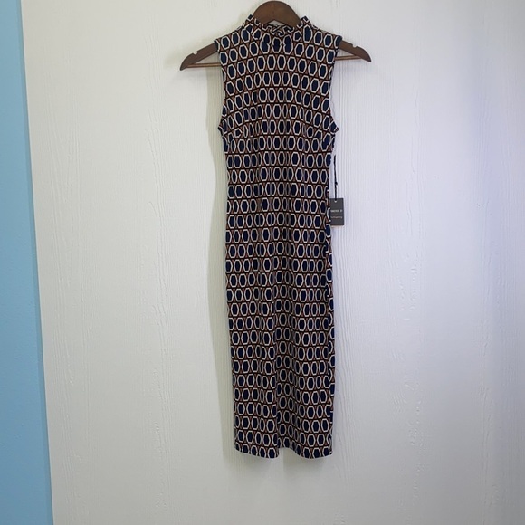 Forever 21  - NWT Burnt Orange and Blue Diamond Sleeveless  Dress Size Small - Picture 2 of 14